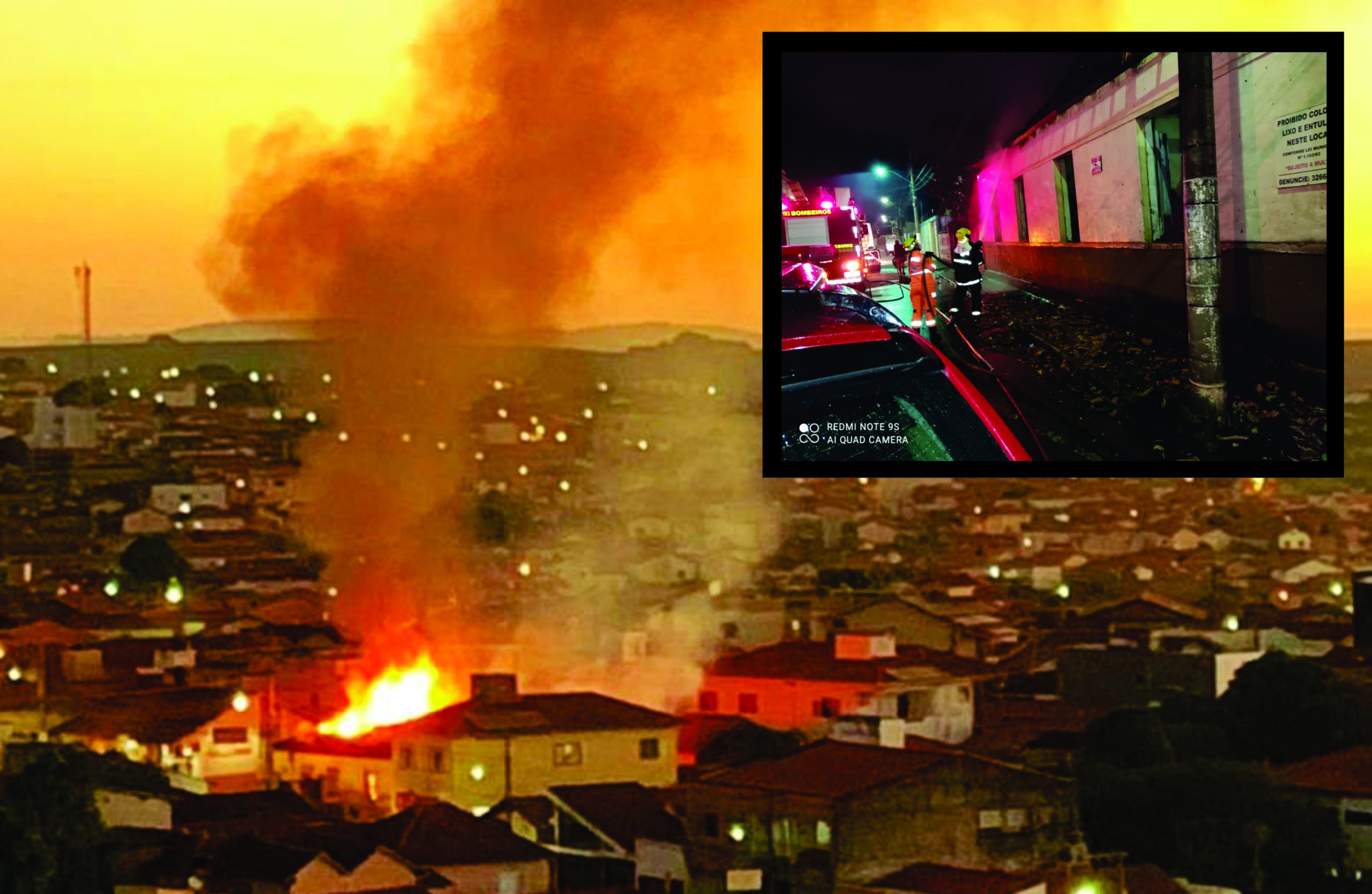 Urgente: Incêndio destrói casa no centro de Três Pontas